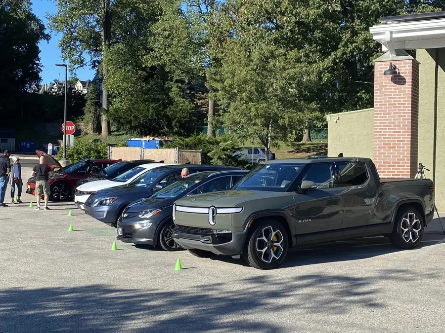 Rivian pickup and EVs at the 2022 Drive The Future EV showcase, Ambler